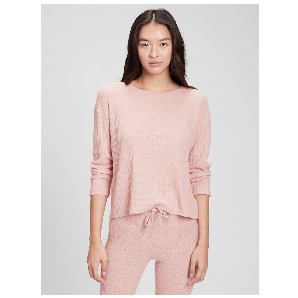 Gap Factory Waffle-Knit Brushed T-Shirt Pajama Top